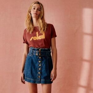 Sezane Hayden Skirt Denim - Size 38 / US 6